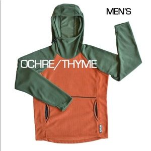 Men’s Melanzana Microgrid Hoodie Ochre Thyme